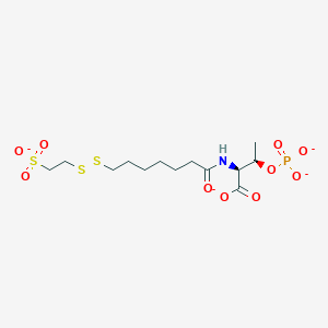 molecular formula C13H22NO10PS3-4 B1263571 CoM-S-S-CoB(4-) 
