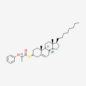 molecular formula C36H54O2S B12635829 S-[(3S,8S,9S,10R,13R,14S,17S)-10,13-dimethyl-17-octyl-2,3,4,7,8,9,11,12,14,15,16,17-dodecahydro-1H-cyclopenta[a]phenanthren-3-yl] 2-phenoxypropanethioate 