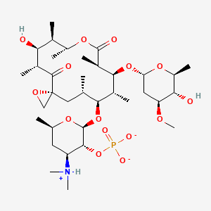 molecular formula C35H61NO15P- B1263592 oleandomycin 2'-O-phosphate(1-) 