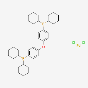 molecular formula C36H52Cl2OP2Pd B12635932 dichloropalladium;dicyclohexyl-[4-(4-dicyclohexylphosphanylphenoxy)phenyl]phosphane 