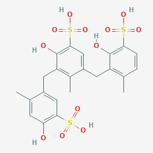 molecular formula C23H24O12S3 B1263599 2-Hydroxy-5-[(2-hydroxy-6-methyl-3-sulfophenyl)methyl]-3-[(4-hydroxy-2-methyl-5-sulfophenyl)methyl]-4-methylbenzenesulfonic acid 