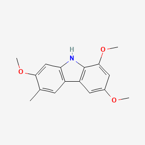 molecular formula C16H17NO3 B12636134 1,3,7-Trimethoxy-6-methyl-9H-carbazole CAS No. 919090-32-7