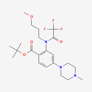 molecular formula C22H32F3N3O4 B12636147 Tert-butyl 2-[3-methoxypropyl-(2,2,2-trifluoroacetyl)amino]-4-(4-methylpiperazin-1-yl)benzoate 