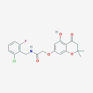 molecular formula C20H19ClFNO5 B12636362 N-(2-chloro-6-fluorobenzyl)-2-[(5-hydroxy-2,2-dimethyl-4-oxo-3,4-dihydro-2H-chromen-7-yl)oxy]acetamide 