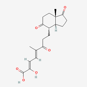 molecular formula C19H24O6 B1263648 (1E,2Z)-3-hydroxy-5,9,17-trioxo-4,5:9,10-disecoandrosta-1(10),2-dien-4-oic acid 