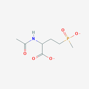 molecular formula C7H12NO5P-2 B1263649 N-acetylphosphinothricin(2-) 