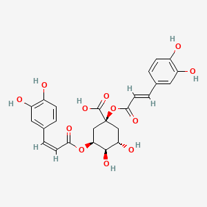 molecular formula C25H24O12 B1263652 (1S,3S,4R,5S)-3-[(Z)-3-(3,4-Dihydroxyphenyl)prop-2-enoyl]oxy-1-[(E)-3-(3,4-dihydroxyphenyl)prop-2-enoyl]oxy-4,5-dihydroxycyclohexane-1-carboxylic acid 