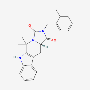 molecular formula C23H23N3O2 B1263653 (15S)-10,10-dimethyl-13-[(2-methylphenyl)methyl]-8,11,13-triazatetracyclo[7.7.0.02,7.011,15]hexadeca-1(9),2,4,6-tetraene-12,14-dione 