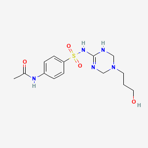 molecular formula C14H21N5O4S B12636562 N-(4-{[5-(3-hydroxypropyl)-1,4,5,6-tetrahydro-1,3,5-triazin-2-yl]sulfamoyl}phenyl)acetamide 