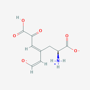 molecular formula C9H10NO6- B1263704 (2E,4Z,6S)-6-ammonio-2-hydroxy-4-(2-oxoethylidene)hept-2-enedioate 