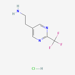 molecular formula C7H9ClF3N3 B12637591 2-(2-(Trifluoromethyl)pyrimidin-5-YL)ethanamine hydrochloride CAS No. 1196155-53-9