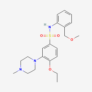 molecular formula C21H29N3O4S B12637604 Benzenesulfonamide, 4-ethoxy-N-[2-(methoxymethyl)phenyl]-3-(4-methyl-1-piperazinyl)- 