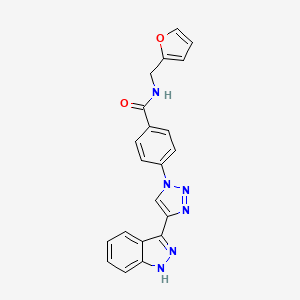 molecular formula C21H16N6O2 B12637768 N-(furan-2-ylmethyl)-4-[4-(1H-indazol-3-yl)triazol-1-yl]benzamide 