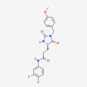 molecular formula C20H19F2N3O4 B12637832 N-(3,4-difluorophenyl)-3-[(4S)-1-[(4-methoxyphenyl)methyl]-2,5-dioxoimidazolidin-4-yl]propanamide 