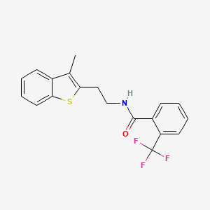 molecular formula C19H16F3NOS B12638077 N-[2-(3-methyl-1-benzothiophen-2-yl)ethyl]-2-(trifluoromethyl)benzamide CAS No. 920537-57-1