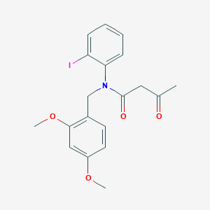 molecular formula C19H20INO4 B12638175 N-[(2,4-Dimethoxyphenyl)methyl]-N-(2-iodophenyl)-3-oxobutanamide CAS No. 922142-17-4