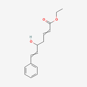 molecular formula C15H18O3 B12639158 Ethyl 5-hydroxy-7-phenylhepta-2,6-dienoate CAS No. 919296-46-1