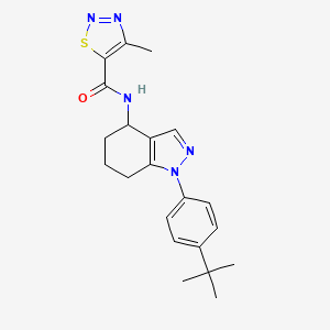 molecular formula C21H25N5OS B1263925 N-[1-(4-tert-butylphenyl)-4,5,6,7-tetrahydroindazol-4-yl]-4-methyl-5-thiadiazolecarboxamide 