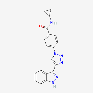 molecular formula C19H16N6O B12639402 N-cyclopropyl-4-[4-(1H-indazol-3-yl)triazol-1-yl]benzamide 