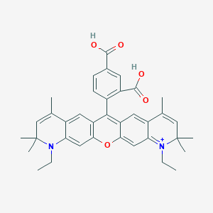 molecular formula C37H39N2O5+ B1264000 4-(6,20-diethyl-7,7,9,17,19,19-hexamethyl-2-oxa-20-aza-6-azoniapentacyclo[12.8.0.03,12.05,10.016,21]docosa-1(14),3,5,8,10,12,15,17,21-nonaen-13-yl)benzene-1,3-dicarboxylic acid 