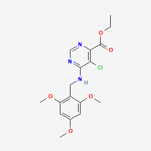 molecular formula C17H20ClN3O5 B12640089 4-Pyrimidinecarboxylic acid, 5-chloro-6-[[(2,4,6-trimethoxyphenyl)methyl]amino]-, ethyl ester 