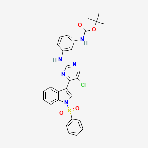 molecular formula C29H26ClN5O4S B12640223 tert-butyl N-[3-[[4-[1-(benzenesulfonyl)indol-3-yl]-5-chloropyrimidin-2-yl]amino]phenyl]carbamate 