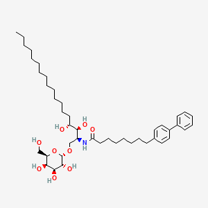 molecular formula C44H71NO9 B1264035 N-[8-([1,1'-biphenyl]-4-yl)octanoyl]-1-O-(alpha-D-galactopyranosyl)phytosphingosine 