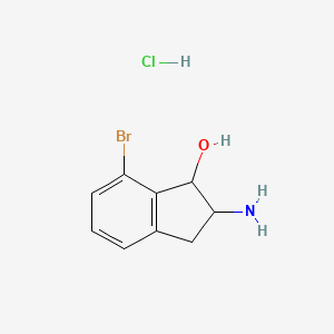 molecular formula C9H11BrClNO B12640459 2-Amino-7-bromoindan-1-ol hydrochloride CAS No. 1259952-25-4