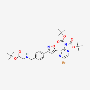 molecular formula C30H38BrN5O7 B12640673 Imidodicarbonic acid, 2-[5-bromo-3-[3-[4-[[[(1,1-dimethylethoxy)carbonyl]methylamino]methyl]phenyl]-5-isoxazolyl]-2-pyrazinyl]-, 1,3-bis(1,1-dimethylethyl) ester 