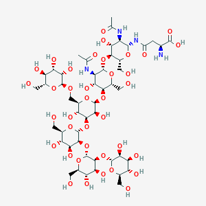 N(4)-{alpha-D-mannosyl-(1->6)-[alpha-D-mannosyl-(1->2)-alpha-D-mannosyl-(1->2)-alpha-D-mannosyl-(1->3)]-beta-D-mannosyl-(1->4)-N-acetyl-beta-D-glucosaminyl-(1->4)-N-acetyl-beta-D-glucosaminyl}-L-asparagine