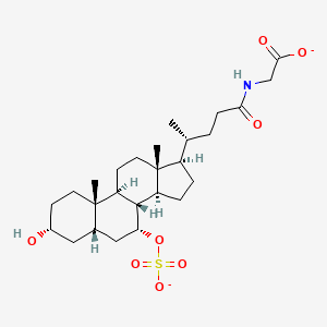Glycochenodeoxycholate 7-sulfate(2-)