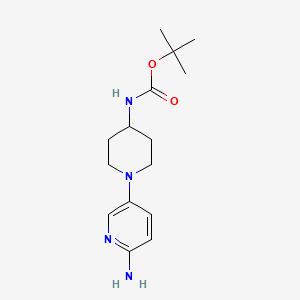 molecular formula C15H24N4O2 B12641057 Tert-butyl (1-(6-aminopyridin-3-yl)piperidin-4-yl)carbamate 
