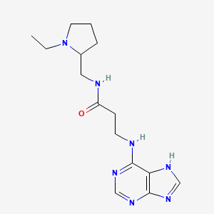 molecular formula C15H23N7O B12641061 N-[(1-ethylpyrrolidin-2-yl)methyl]-N~3~-7H-purin-6-yl-beta-alaninamide 