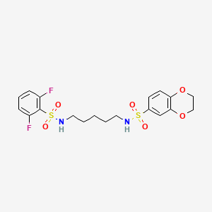 N-[5-[(2,6-difluorophenyl)sulfonylamino]pentyl]-2,3-dihydro-1,4-benzodioxin-6-sulfonamide