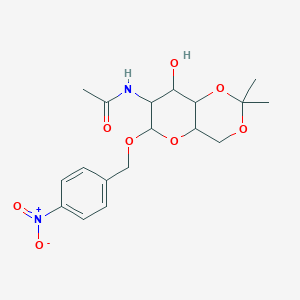 molecular formula C18H24N2O8 B12641149 N-[8-hydroxy-2,2-dimethyl-6-[(4-nitrophenyl)methoxy]-4,4a,6,7,8,8a-hexahydropyrano[3,2-d][1,3]dioxin-7-yl]acetamide 