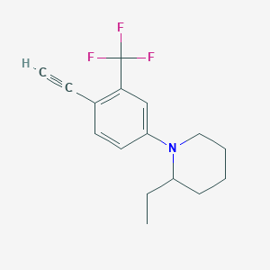 molecular formula C16H18F3N B12641154 Piperidine, 2-ethyl-1-[4-ethynyl-3-(trifluoromethyl)phenyl]- CAS No. 1424857-16-8