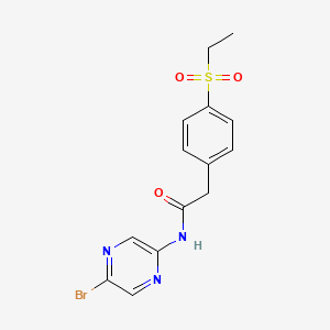 molecular formula C14H14BrN3O3S B12641186 N-(5-bromopyrazin-2-yl)-2-(4-ethylsulfonylphenyl)acetamide 
