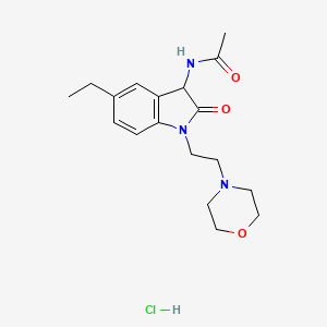 N-[5-ethyl-1-(2-morpholin-4-ylethyl)-2-oxo-3H-indol-3-yl]acetamide;hydrochloride