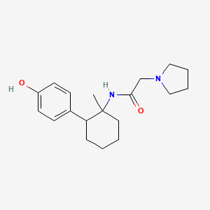 molecular formula C19H28N2O2 B12641210 N-[2-(4-Hydroxyphenyl)-1-methylcyclohexyl]-2-(pyrrolidin-1-yl)acetamide CAS No. 921210-70-0