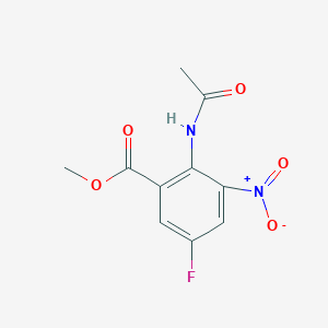 molecular formula C10H9FN2O5 B12641215 Methyl 2-acetamido-5-fluoro-3-nitrobenzoate CAS No. 921222-05-1
