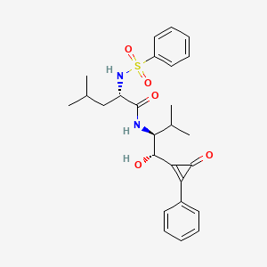 (2S)-2-(benzenesulfonamido)-N-[(1S,2S)-1-hydroxy-3-methyl-1-(3-oxo-2-phenylcyclopropen-1-yl)butan-2-yl]-4-methylpentanamide