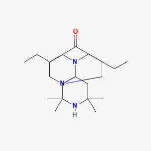 molecular formula C20H35N3O B12641397 5,7-Diethyl-2',2',6',6'-tetramethylspiro[1,3-diazatricyclo[3.3.1.13,7]decane-2,4'-piperidine]-6-one 