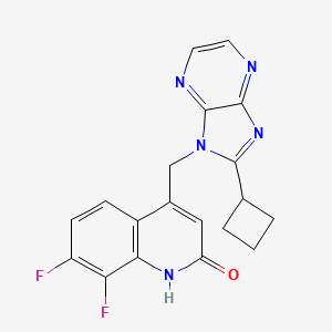 4-[(2-cyclobutylimidazo[4,5-b]pyrazin-3-yl)methyl]-7,8-difluoro-1H-quinolin-2-one