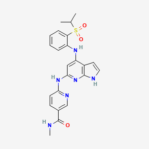 N-methyl-6-[[4-(2-propan-2-ylsulfonylanilino)-1H-pyrrolo[2,3-b]pyridin-6-yl]amino]-3-pyridinecarboxamide