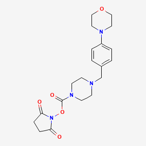 molecular formula C20H26N4O5 B12641442 (2,5-Dioxopyrrolidin-1-yl) 4-[(4-morpholin-4-ylphenyl)methyl]piperazine-1-carboxylate 