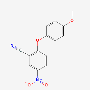 molecular formula C14H10N2O4 B12641466 Benzonitrile, 2-(4-methoxyphenoxy)-5-nitro- CAS No. 99902-79-1