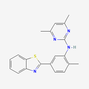 molecular formula C20H18N4S B12641540 N-[5-(1,3-Benzothiazol-2-yl)-2-methylphenyl]-4,6-dimethylpyrimidin-2-amine CAS No. 920519-41-1