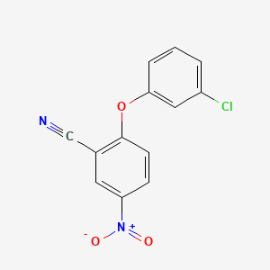 molecular formula C13H7ClN2O3 B12641584 Benzonitrile, 2-(3-chlorophenoxy)-5-nitro- CAS No. 99902-76-8