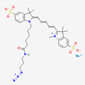 molecular formula C35H43N6NaO7S2 B12641639 sodium;1-[6-(3-azidopropylamino)-6-oxohexyl]-3,3-dimethyl-2-[5-(1,3,3-trimethyl-5-sulfonatoindol-1-ium-2-yl)penta-2,4-dienylidene]indole-5-sulfonate 