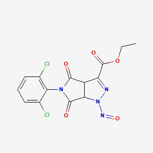 molecular formula C14H10Cl2N4O5 B12641669 Ethyl 5-(2,6-dichlorophenyl)-1-nitroso-4,6-dioxo-1,3a,4,5,6,6a-hexahydropyrrolo[3,4-c]pyrazole-3-carboxylate 